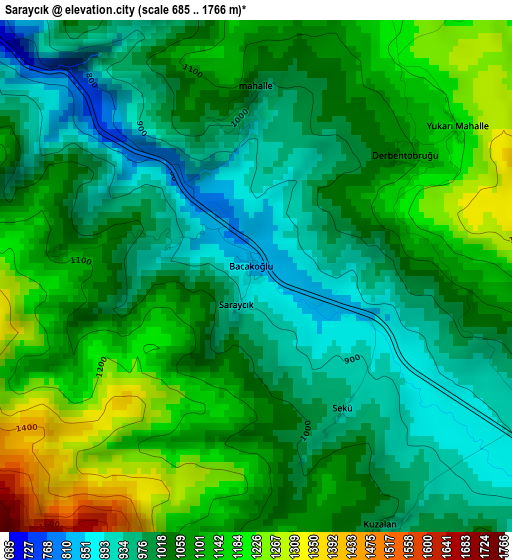 Saraycık elevation map