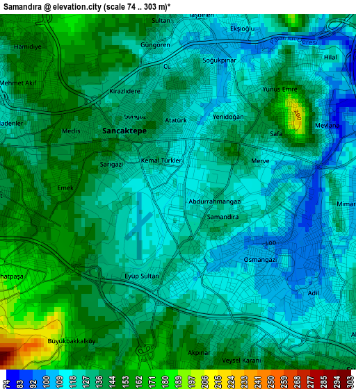 Samandıra elevation map