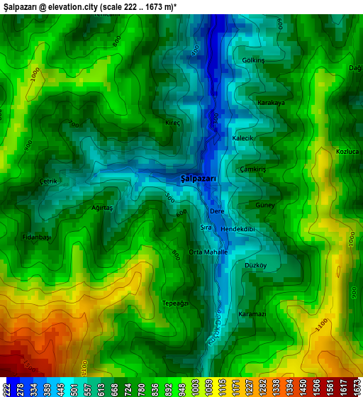 Şalpazarı elevation map