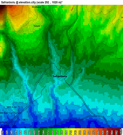 Safranbolu elevation map