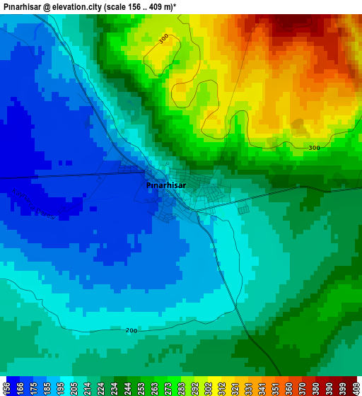 Pınarhisar elevation map