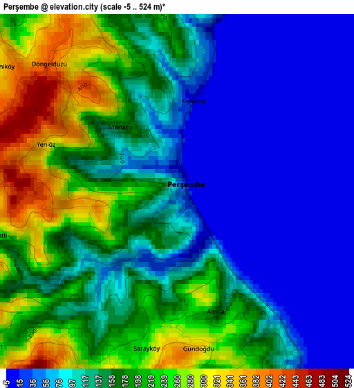 Perşembe elevation map