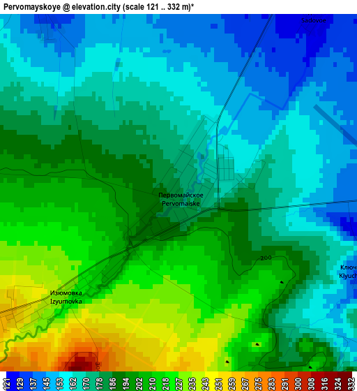 Pervomayskoye elevation map