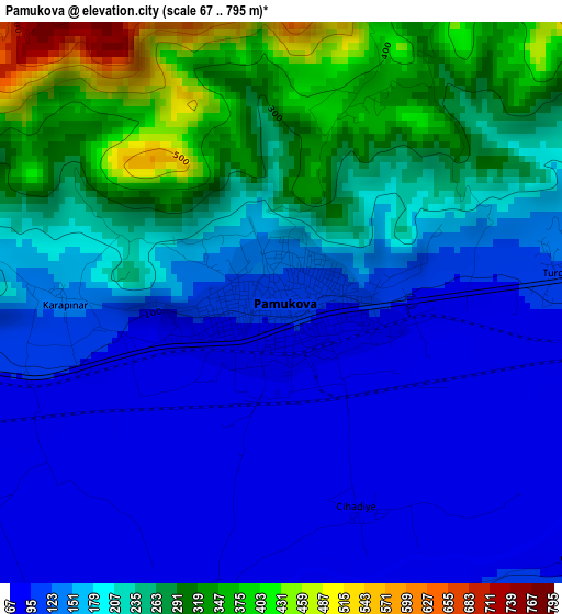 Pamukova elevation map