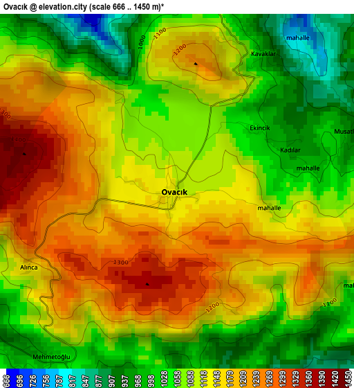 Ovacık elevation map