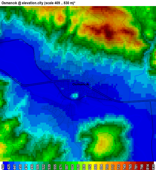 Osmancık elevation map