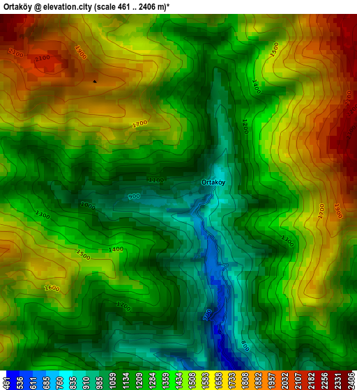 Ortaköy elevation map