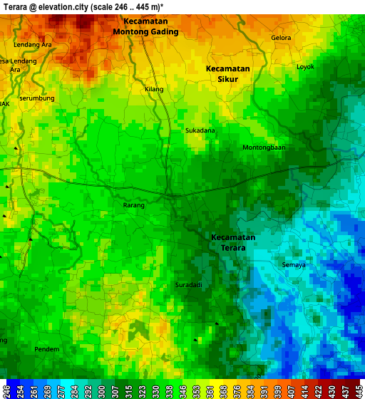 Terara elevation map