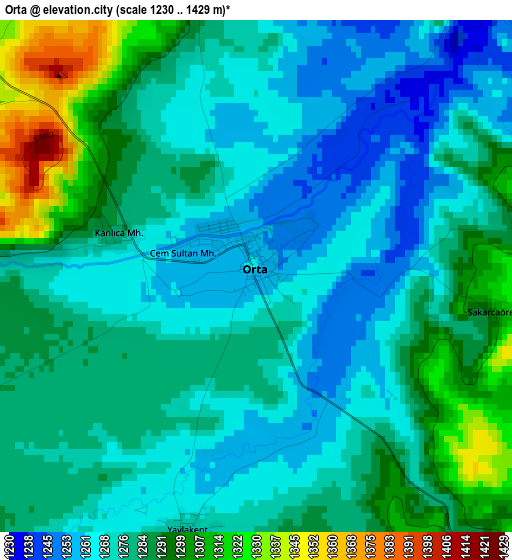 Orta elevation map