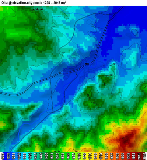 Oltu elevation map