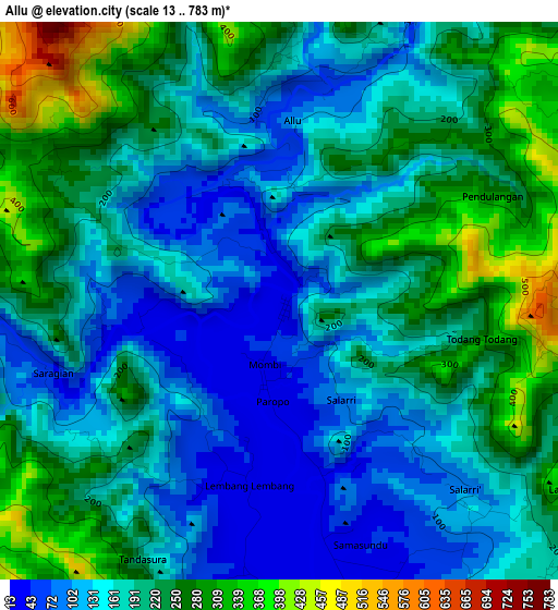 Allu elevation map