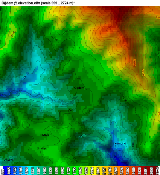 Öğdem elevation map