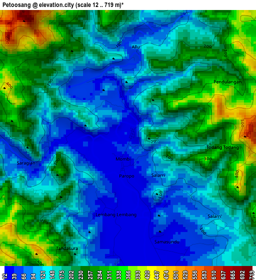 Petoosang elevation map