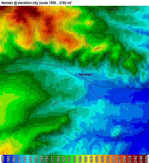 Narman elevation map