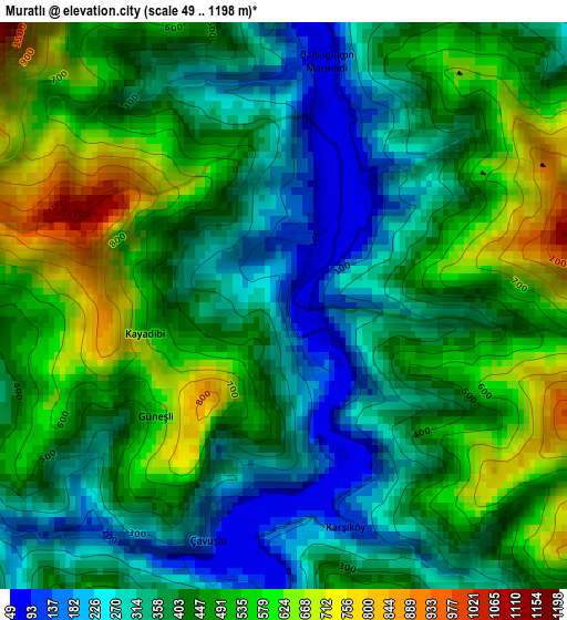 Muratlı elevation map