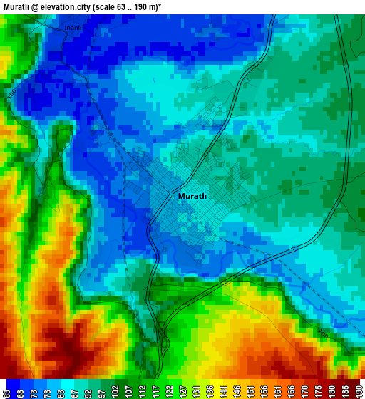 Muratlı elevation map