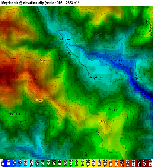 Meydancık elevation map