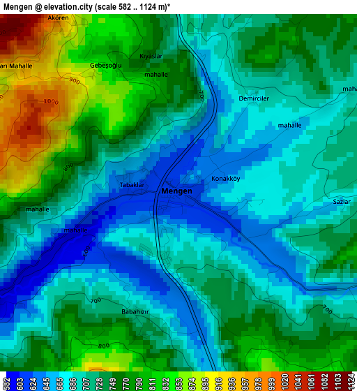 Mengen elevation map