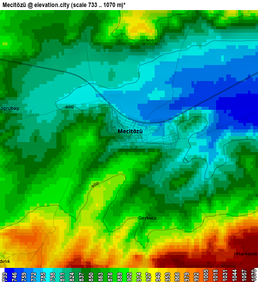 Mecitözü elevation map