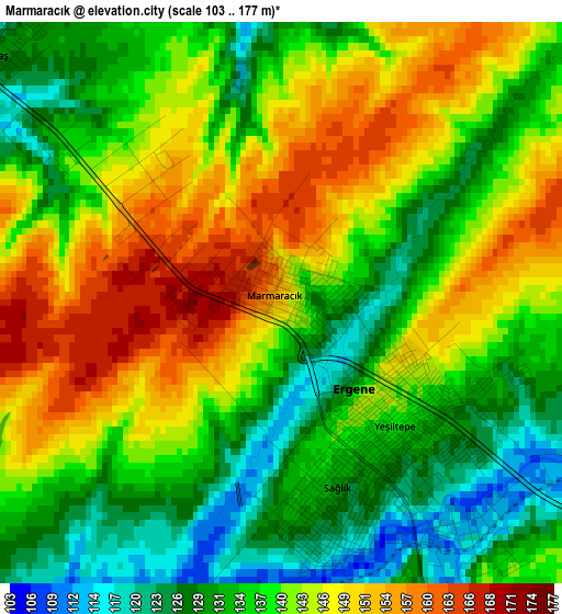 Marmaracık elevation map