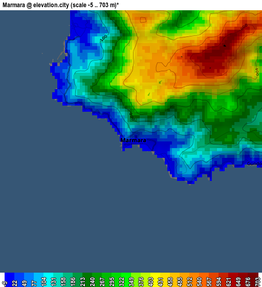 Marmara elevation map