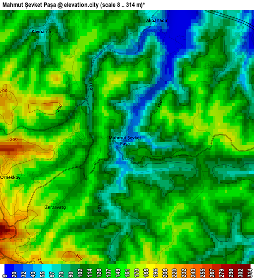 Mahmut Şevket Paşa elevation map