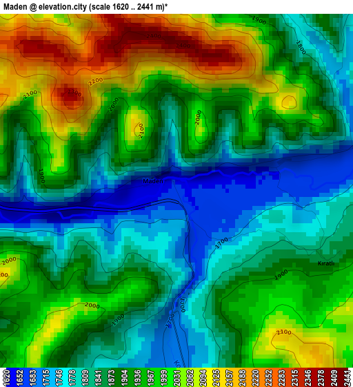 Maden elevation map