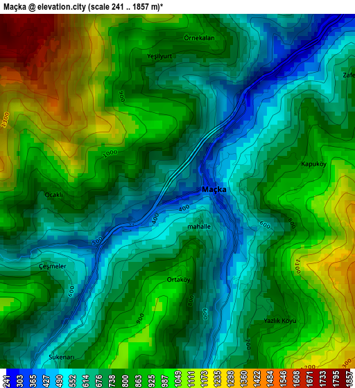 Maçka elevation map