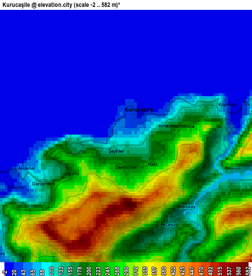 Kurucaşile elevation map