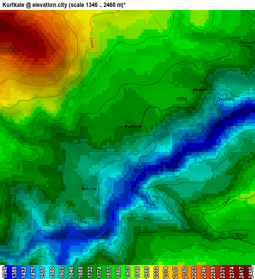 Kurtkale elevation map