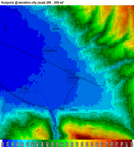 Kurşunlu elevation map