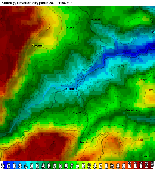 Kumru elevation map