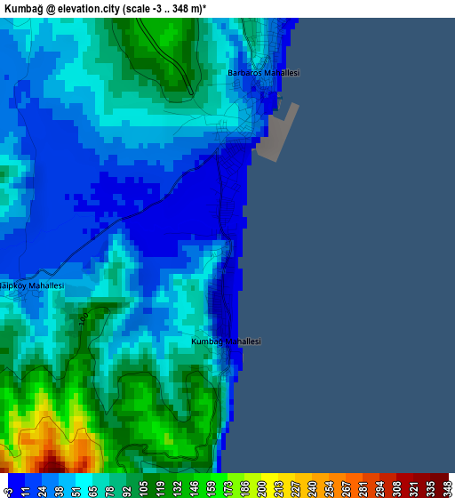 Kumbağ elevation map