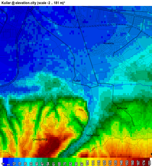 Kullar elevation map