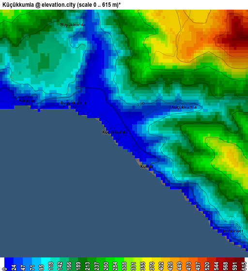 Küçükkumla elevation map