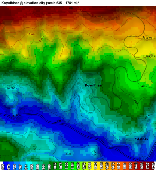 Koyulhisar elevation map