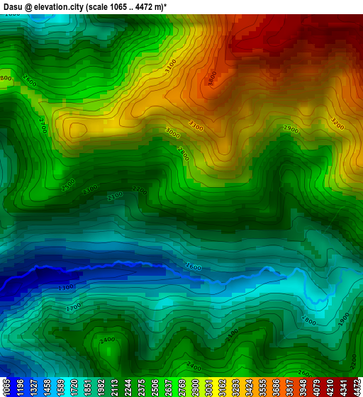 Dasu elevation map