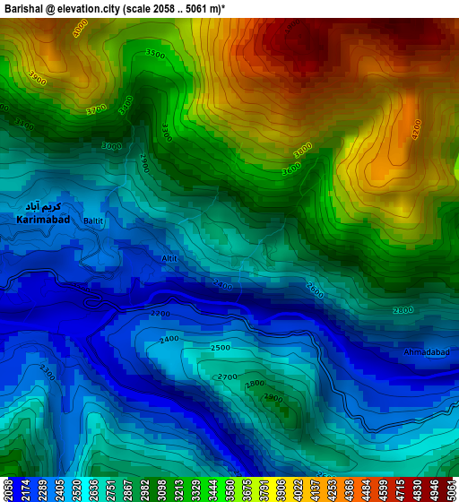 Barishal elevation map