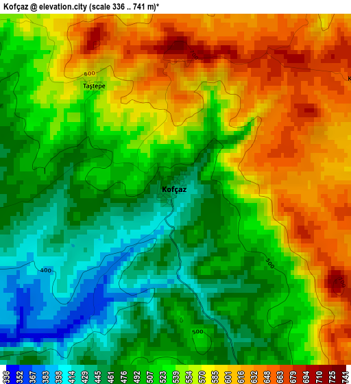 Kofçaz elevation map