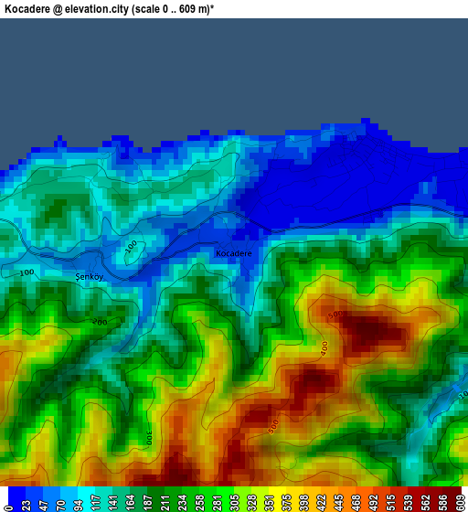 Kocadere elevation map