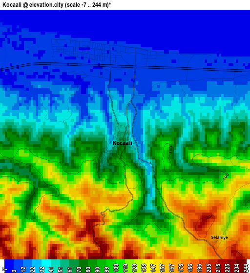 Kocaali elevation map