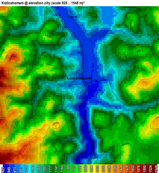 Kızılcahamam elevation map