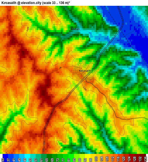 Kırcasalih elevation map