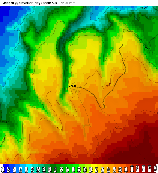 Gelegra elevation map