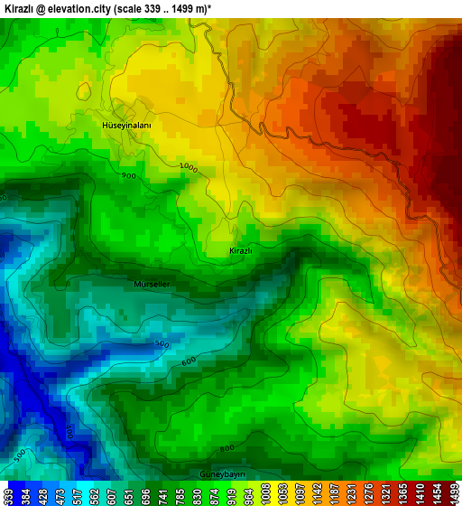 Kirazlı elevation map