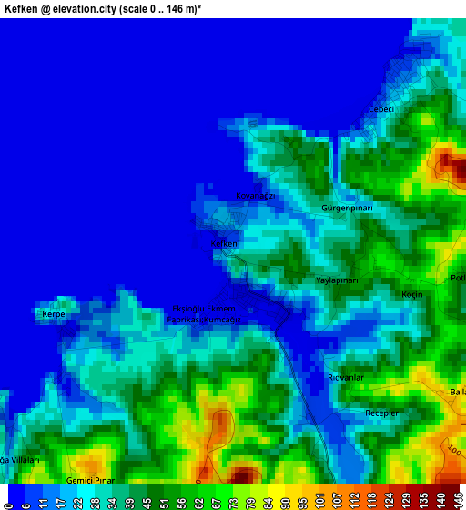 Kefken elevation map