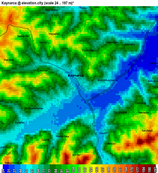 Kaynarca elevation map