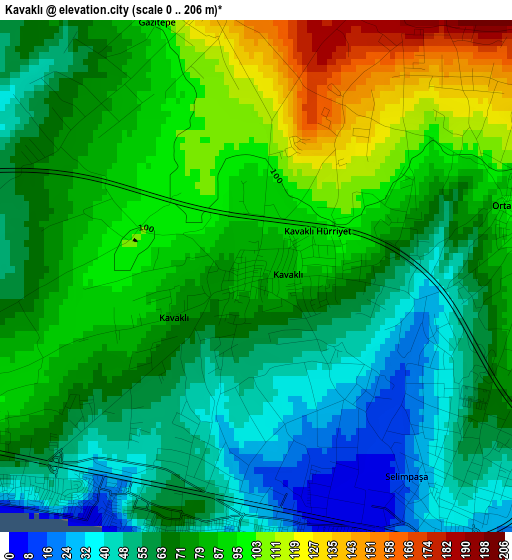 Kavaklı elevation map