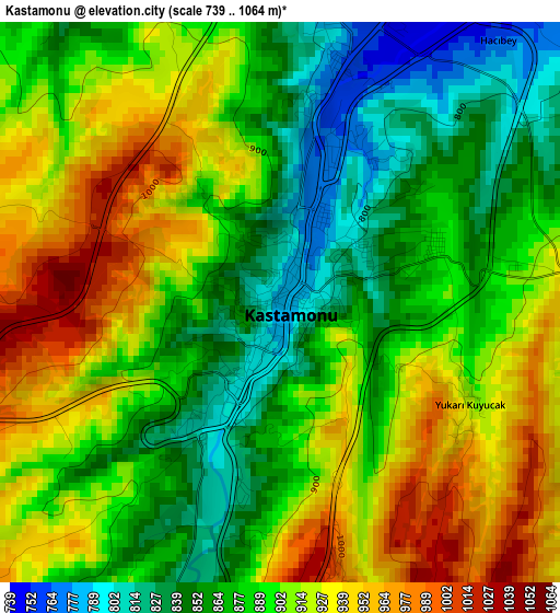 Kastamonu elevation map