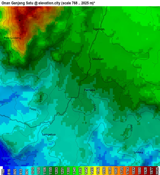 Onan Ganjang Satu elevation map